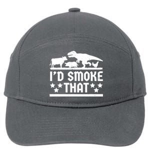 Funny Id Smoke That Bbq Barbeque Dinosaur 7-Panel Snapback Hat