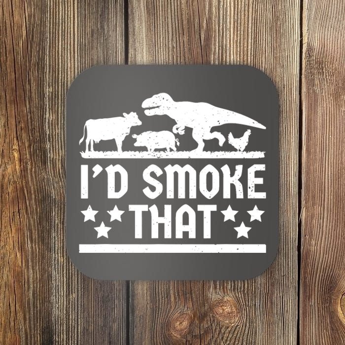 Funny Id Smoke That Bbq Barbeque Dinosaur Coaster