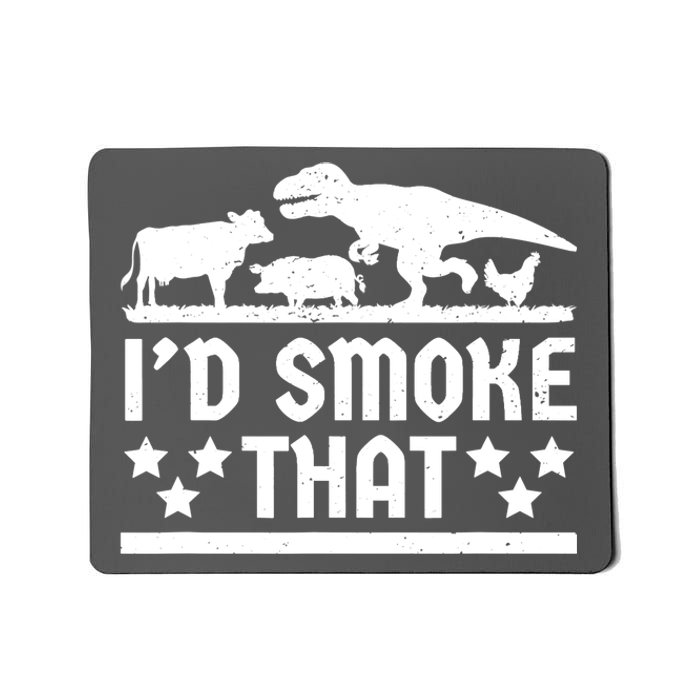 Funny Id Smoke That Bbq Barbeque Dinosaur Mousepad