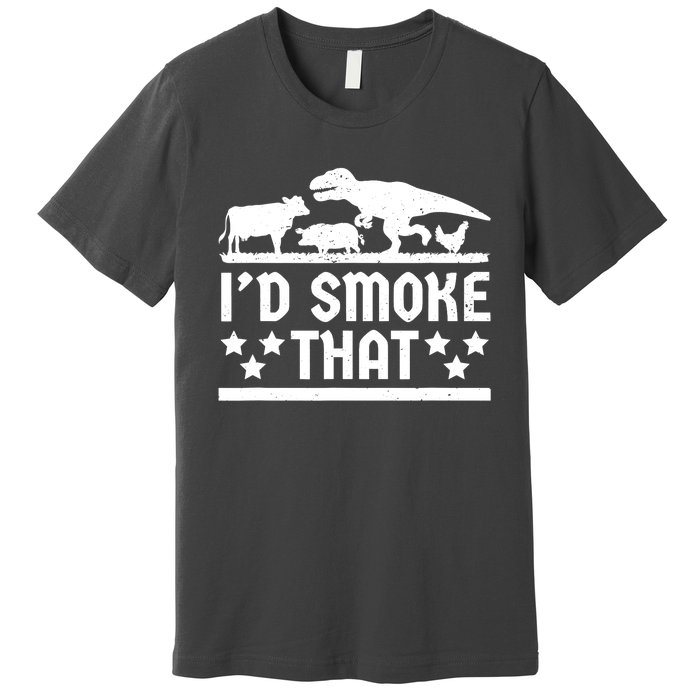 Funny Id Smoke That Bbq Barbeque Dinosaur Premium T-Shirt