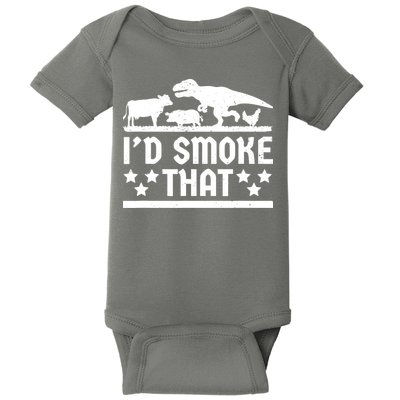 Funny Id Smoke That Bbq Barbeque Dinosaur Baby Bodysuit