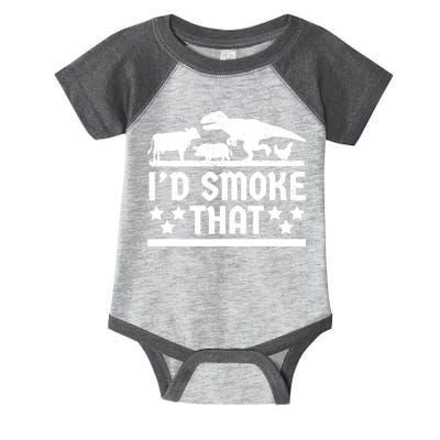 Funny Id Smoke That Bbq Barbeque Dinosaur Infant Baby Jersey Bodysuit