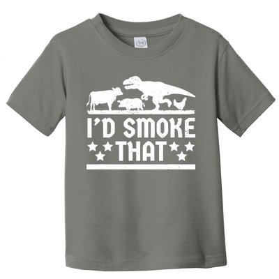 Funny Id Smoke That Bbq Barbeque Dinosaur Toddler T-Shirt