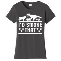 Funny Id Smoke That Bbq Barbeque Dinosaur Women's T-Shirt