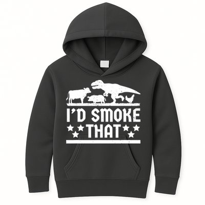 Funny Id Smoke That Bbq Barbeque Dinosaur Kids Hoodie