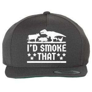 Funny Id Smoke That Bbq Barbeque Dinosaur Wool Snapback Cap