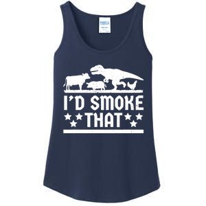 Funny Id Smoke That Bbq Barbeque Dinosaur Ladies Essential Tank