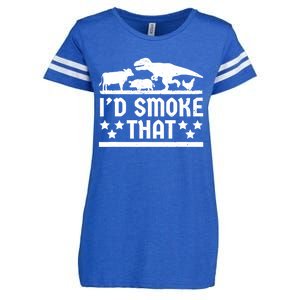 Funny Id Smoke That Bbq Barbeque Dinosaur Enza Ladies Jersey Football T-Shirt