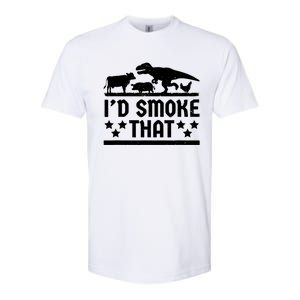 Funny Id Smoke That Bbq Barbeque Dinosaur Softstyle CVC T-Shirt