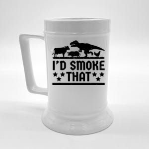 Funny Id Smoke That Bbq Barbeque Dinosaur Beer Stein