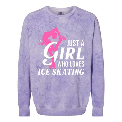 Funny Ice Skating Gift For Girl Wo Skater Figure Skating Colorblast Crewneck Sweatshirt