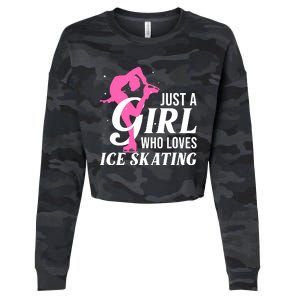 Funny Ice Skating Gift For Girl Wo Skater Figure Skating Cropped Pullover Crew