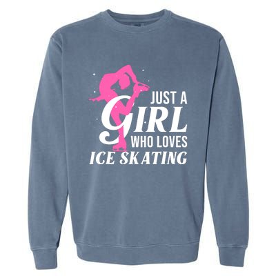 Funny Ice Skating Gift For Girl Wo Skater Figure Skating Garment-Dyed Sweatshirt