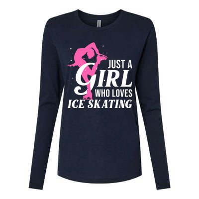 Funny Ice Skating Gift For Girl Wo Skater Figure Skating Womens Cotton Relaxed Long Sleeve T-Shirt