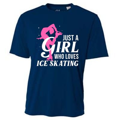 Funny Ice Skating Gift For Girl Wo Skater Figure Skating Cooling Performance Crew T-Shirt