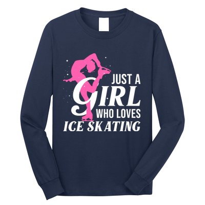 Funny Ice Skating Gift For Girl Wo Skater Figure Skating Long Sleeve Shirt