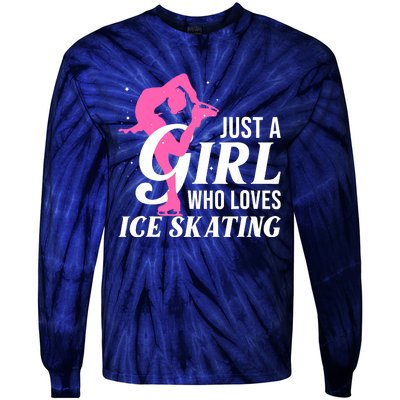 Funny Ice Skating Gift For Girl Wo Skater Figure Skating Tie-Dye Long Sleeve Shirt