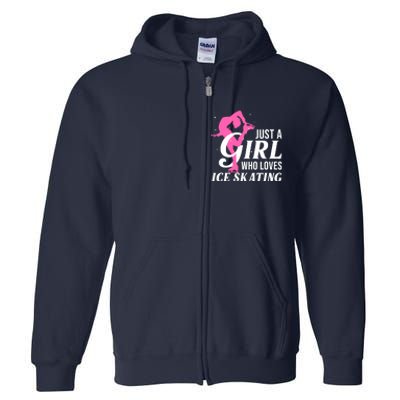 Funny Ice Skating Gift For Girl Wo Skater Figure Skating Full Zip Hoodie