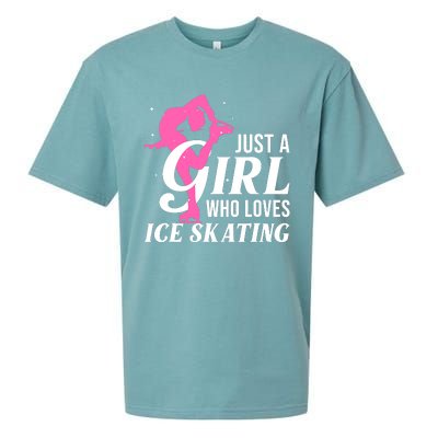 Funny Ice Skating Gift For Girl Wo Skater Figure Skating Sueded Cloud Jersey T-Shirt