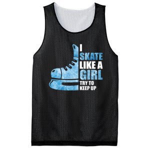 Funny I Skate Like A Girl Hockey Girl Mesh Reversible Basketball Jersey Tank