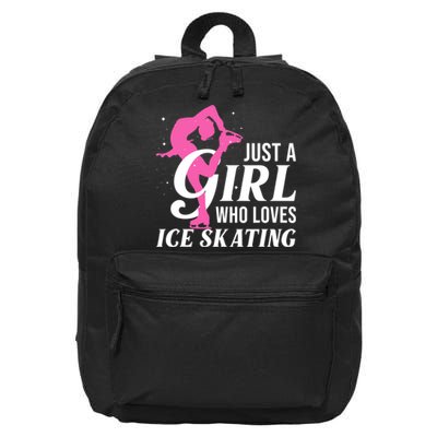 Funny Ice Skating Gift For Girls Wo Skater 16 in Basic Backpack