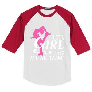 Funny Ice Skating Gift For Girls Wo Skater Kids Colorblock Raglan Jersey