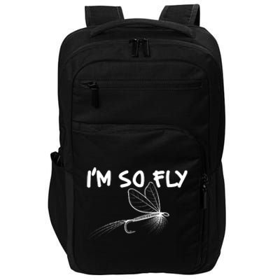 Funny I'm So Fly Fish Lure Fishing Fan Impact Tech Backpack