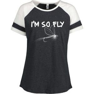 Funny I'm So Fly Fish Lure Fishing Fan Enza Ladies Jersey Colorblock Tee