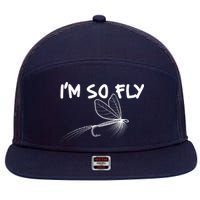 Funny I'm So Fly Fish Lure Fishing Fan 7 Panel Mesh Trucker Snapback Hat
