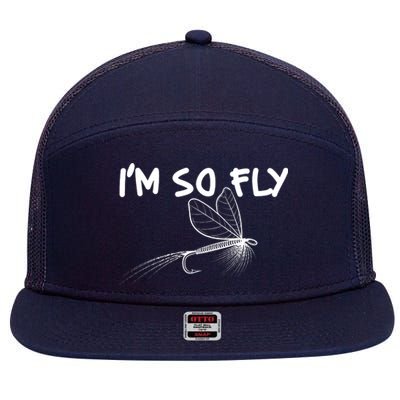 Funny I'm So Fly Fish Lure Fishing Fan 7 Panel Mesh Trucker Snapback Hat