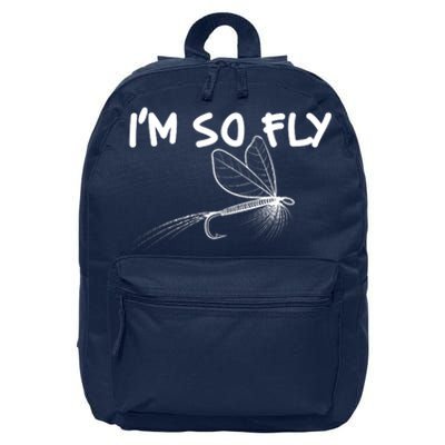 Funny I'm So Fly Fish Lure Fishing Fan 16 in Basic Backpack