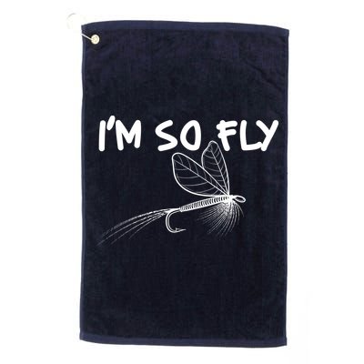 Funny I'm So Fly Fish Lure Fishing Fan Golf Towel