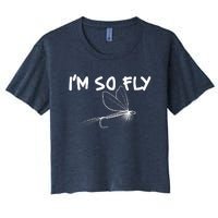 Funny I'm So Fly Fish Lure Fishing Fan Women's Crop Top Tee