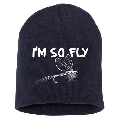 Funny I'm So Fly Fish Lure Fishing Fan Short Acrylic Beanie