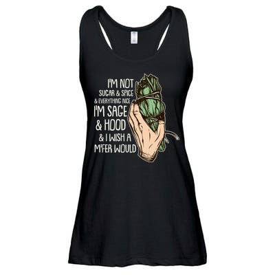 Funny I'm Sage And Hood And I Wish A M'Fer Would Ladies Essential Flowy Tank