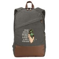 Funny I'm Sage And Hood And I Wish A M'Fer Would Cotton Canvas Backpack