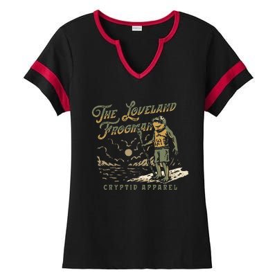 Frog I Saw The Loveland Frogman Ladies Halftime Notch Neck Tee