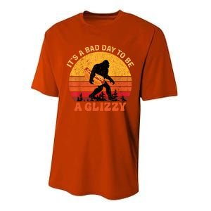 Funny It S A Bad Day To Be A Glizzy Bigfoot And Gift Performance Sprint T-Shirt