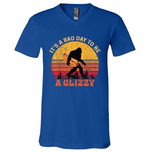 Funny It S A Bad Day To Be A Glizzy Bigfoot And Gift V-Neck T-Shirt