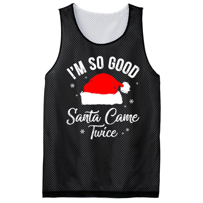 Funny Im So Good Santa Came Santa Hat Christmas Mesh Reversible Basketball Jersey Tank