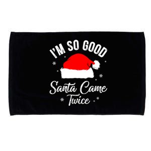 Funny Im So Good Santa Came Santa Hat Christmas Microfiber Hand Towel