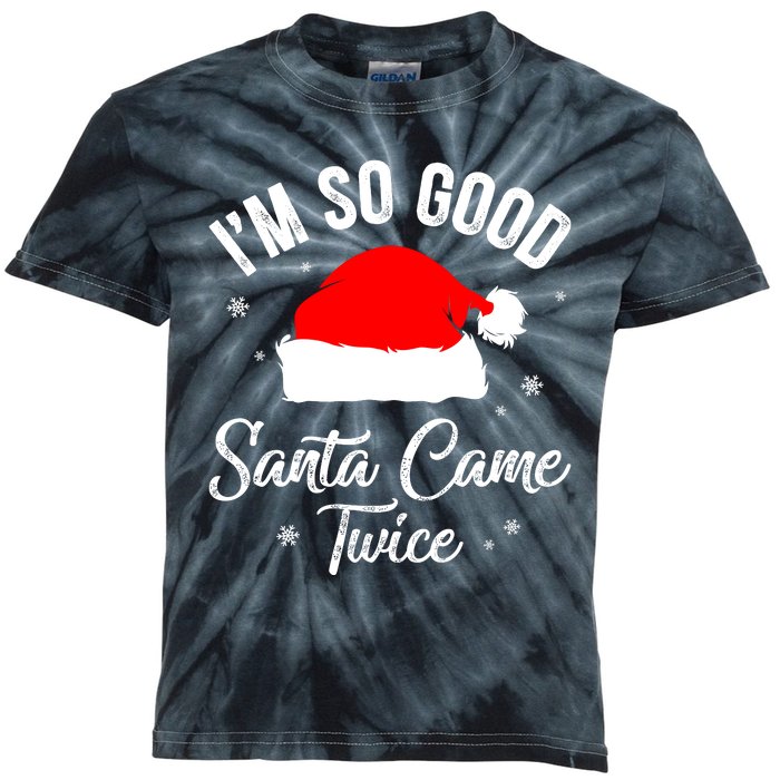 Funny Im So Good Santa Came Santa Hat Christmas Kids Tie-Dye T-Shirt