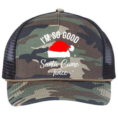 Funny Im So Good Santa Came Santa Hat Christmas Retro Rope Trucker Hat Cap