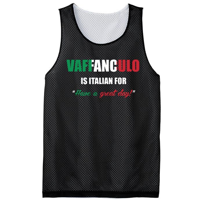 Funny Italian Saying Vaffanculo Have A Great Day Gift Mesh Reversible Basketball Jersey Tank