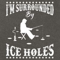 Funny I'm Surrounded By Ice Hole Ice Fishing Enthusiast Cotton Canvas Backpack