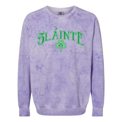 Funny Irish Slainte Gaelic Cheers Gift Colorblast Crewneck Sweatshirt