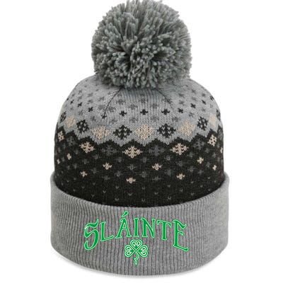 Funny Irish Slainte Gaelic Cheers Gift The Baniff Cuffed Pom Beanie