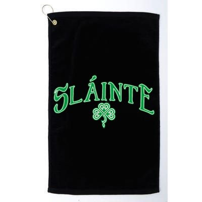 Funny Irish Slainte Gaelic Cheers Gift Platinum Collection Golf Towel