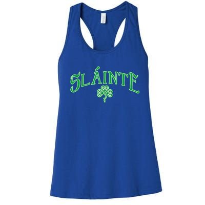 Funny Irish Slainte Gaelic Cheers Gift Women's Racerback Tank