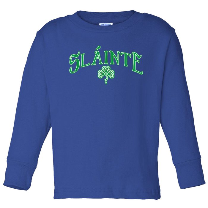 Funny Irish Slainte Gaelic Cheers Gift Toddler Long Sleeve Shirt